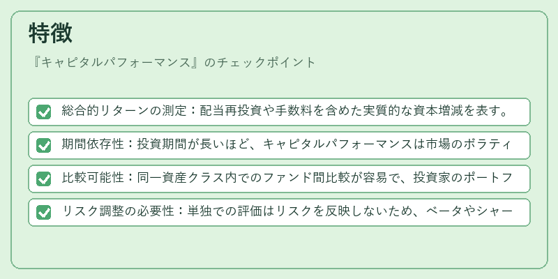 特徴（キャピタルパフォーマンス）の図解