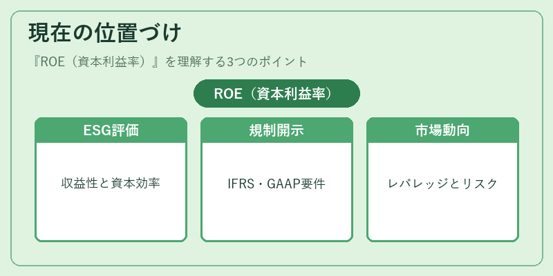 現在の位置づけ（ROE（資本利益率））の図解