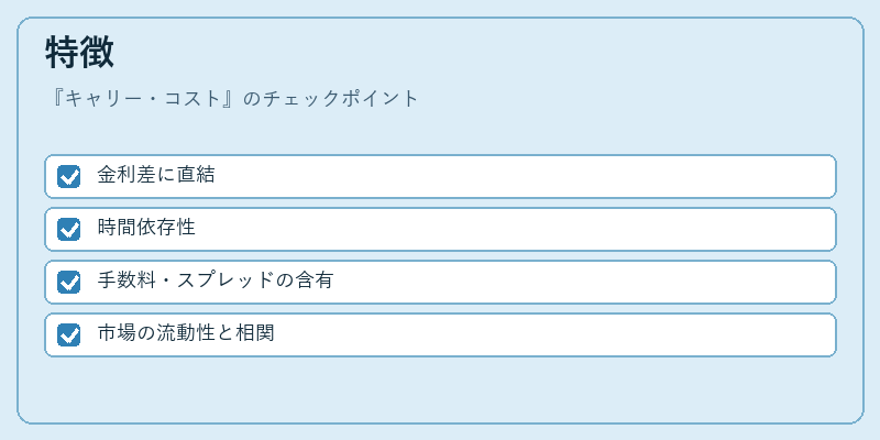 特徴（キャリー・コスト）の図解