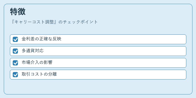 特徴（キャリーコスト調整）の図解
