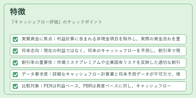 特徴(キャッシュフロー評価)の図解