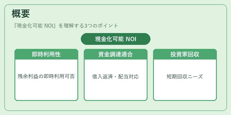 概要（現金化可能 NOI）の図解