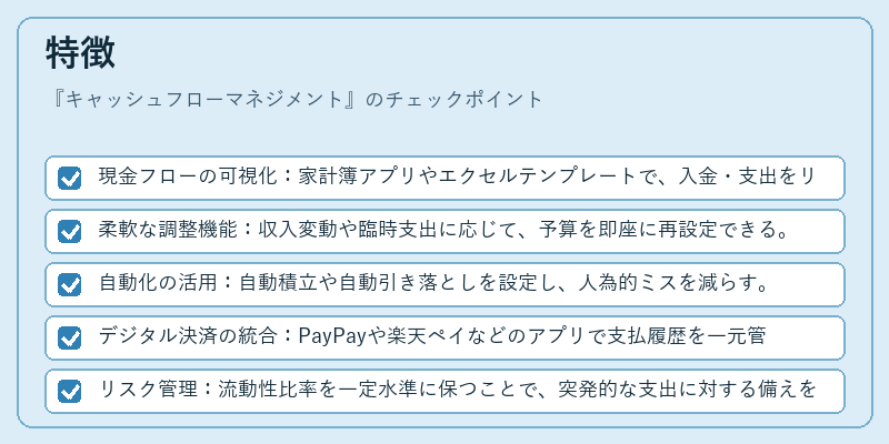 特徴（キャッシュフローマネジメント）の図解