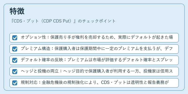 特徴（CDS・プット（CDP CDS Put））の図解