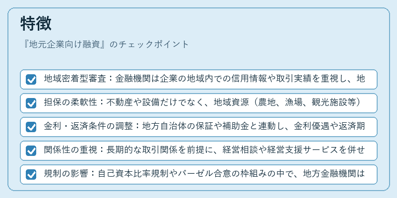 特徴（地元企業向け融資）の図解