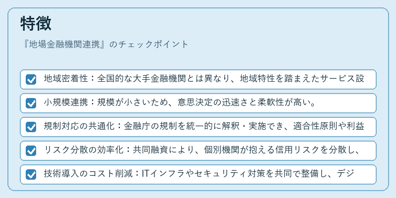特徴（地場金融機関連携）の図解