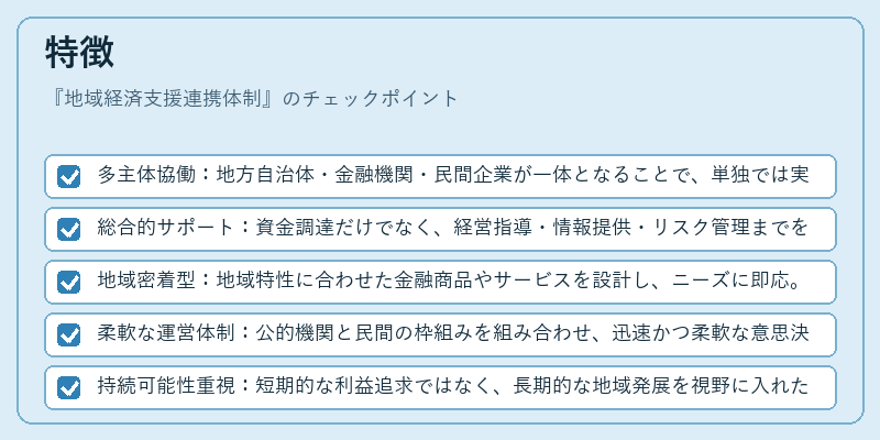特徴（地域経済支援連携体制）の図解