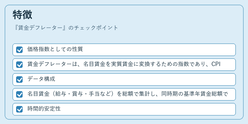 特徴（賃金デフレーター）の図解