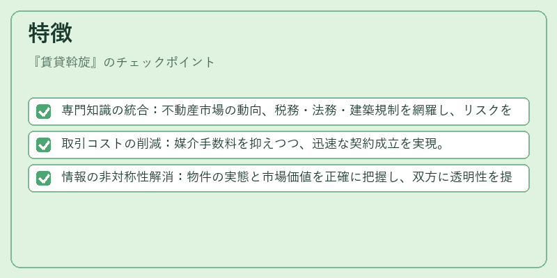 特徴（賃貸斡旋）の図解
