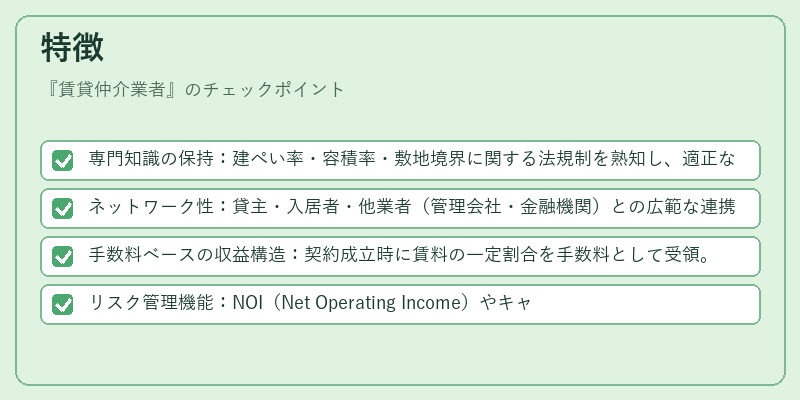 特徴（賃貸仲介業者）の図解