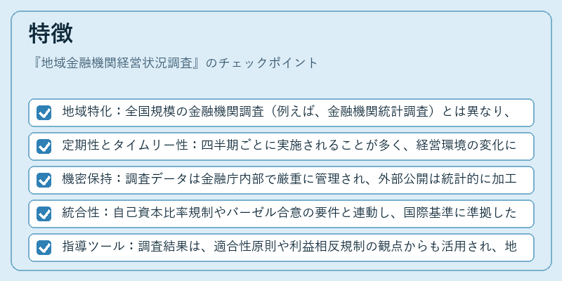 特徴（地域金融機関経営状況調査）の図解