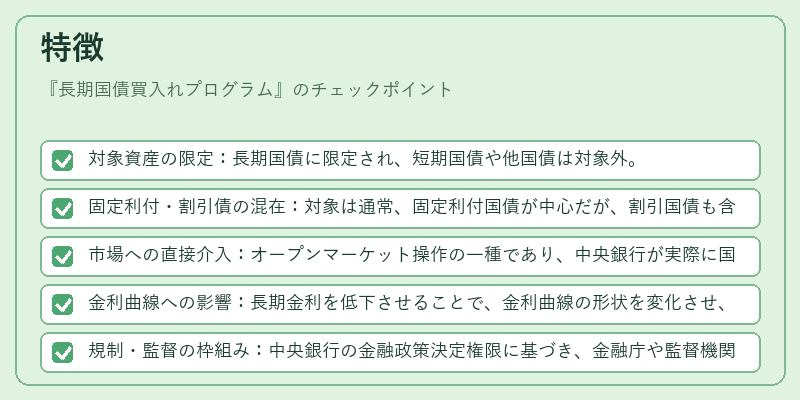 特徴（長期国債買入れプログラム）の図解