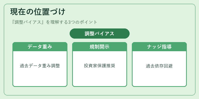 現在の位置づけ（調整バイアス）の図解