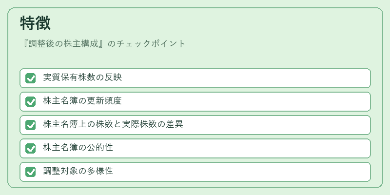 特徴(調整後の株主構成)の図解