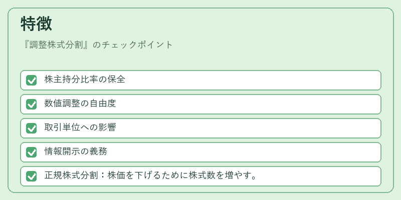 特徴（調整株式分割）の図解