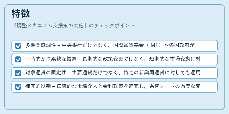 特徴（調整メカニズム支援策の実施）の図解