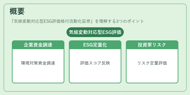 概要（気候変動対応型ESG評価格付流動化証券）の図解