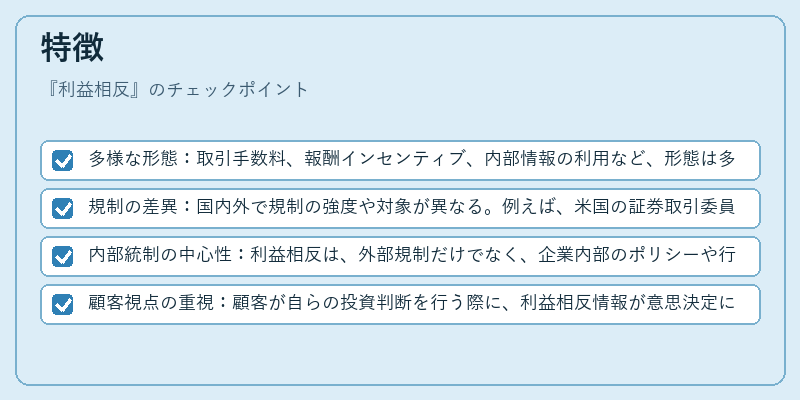 特徴（利益相反）の図解