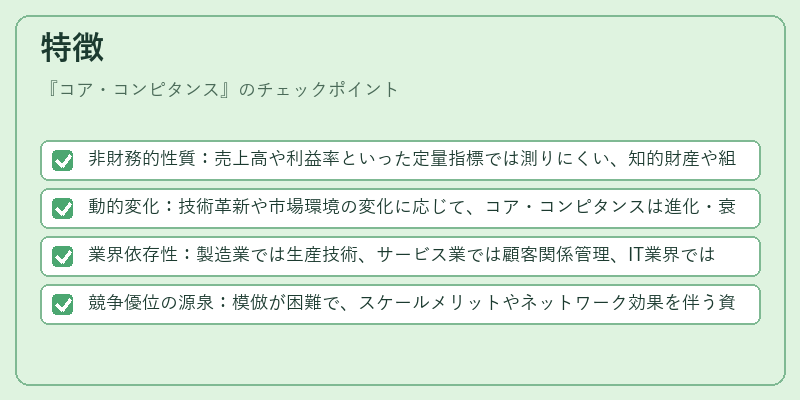 特徴（コア・コンピタンス）の図解