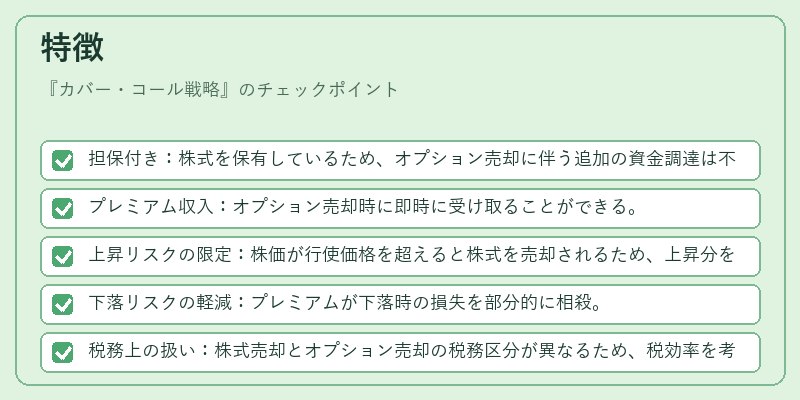 特徴（カバー・コール戦略）の図解