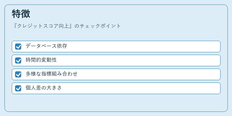 特徴（クレジットスコア向上）の図解