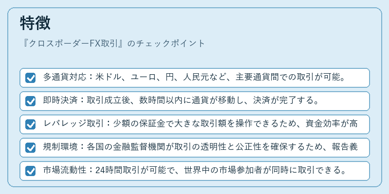 特徴（クロスボーダーFX取引）の図解