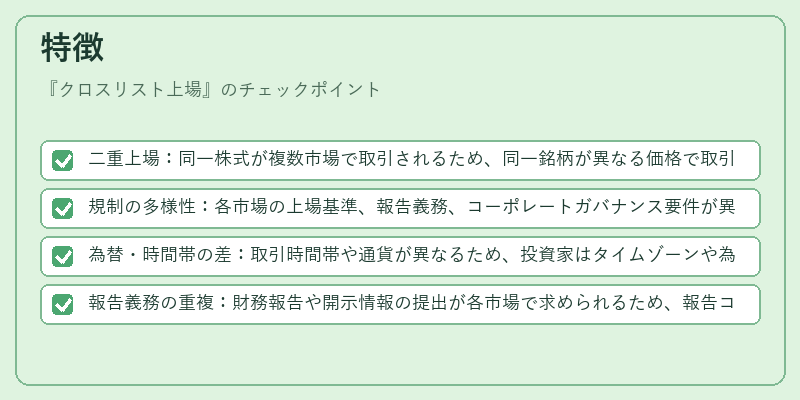 特徴（クロスリスト上場）の図解