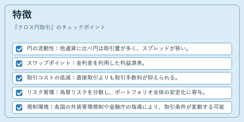 特徴（クロス円取引）の図解