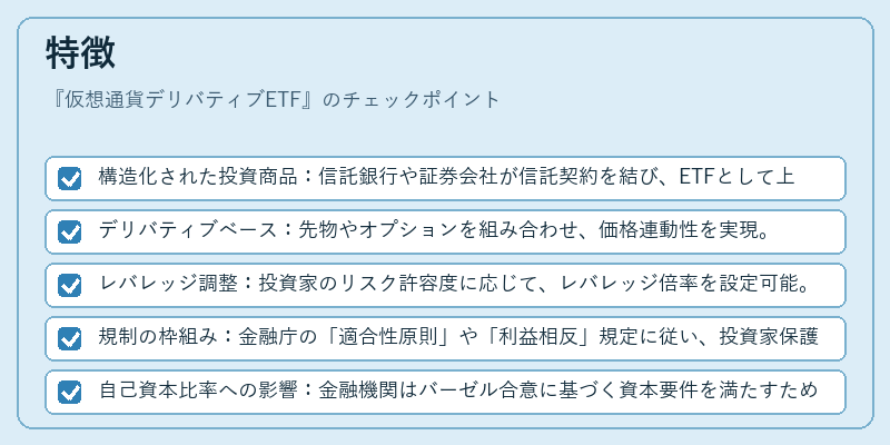 特徴（仮想通貨デリバティブETF）の図解