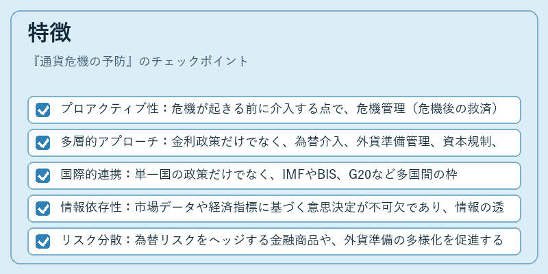 特徴（通貨危機の予防）の図解