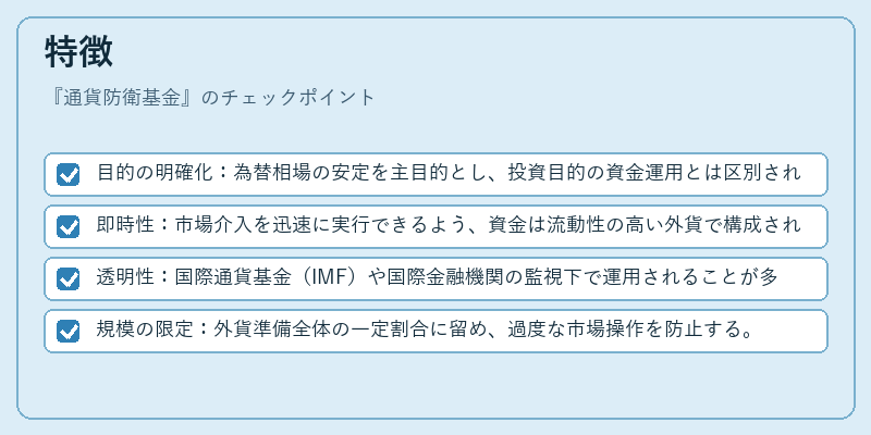 特徴（通貨防衛基金）の図解