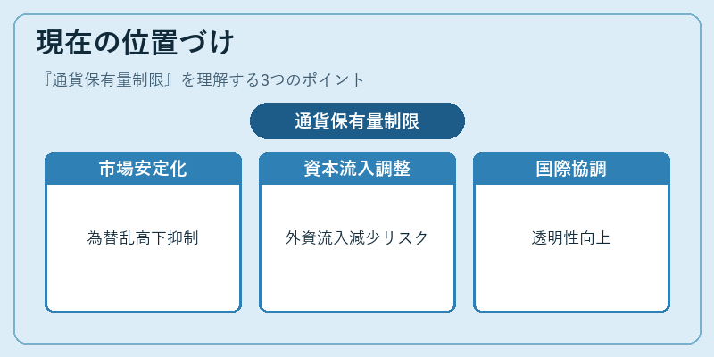 現在の位置づけ（通貨保有量制限）の図解