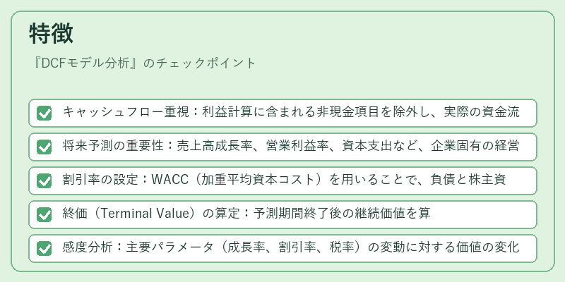 特徴(DCFモデル分析)の図解