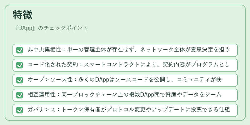 特徴（DApp）の図解