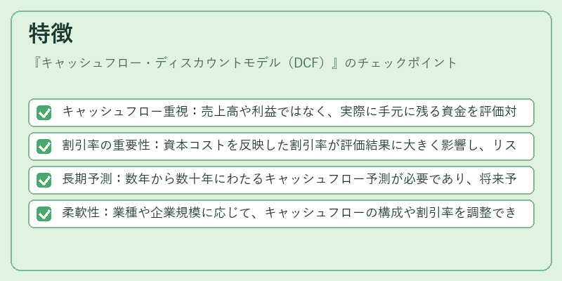 特徴(キャッシュフロー・ディスカウントモデル(DCF))の図解