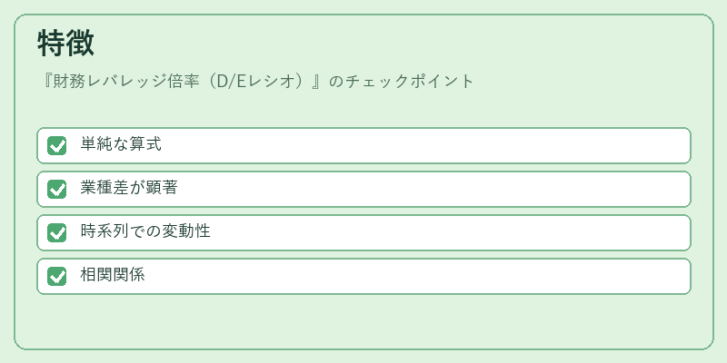 特徴（財務レバレッジ倍率（D/Eレシオ））の図解