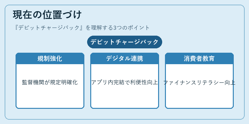 現在の位置づけ（デビットチャージバック）の図解