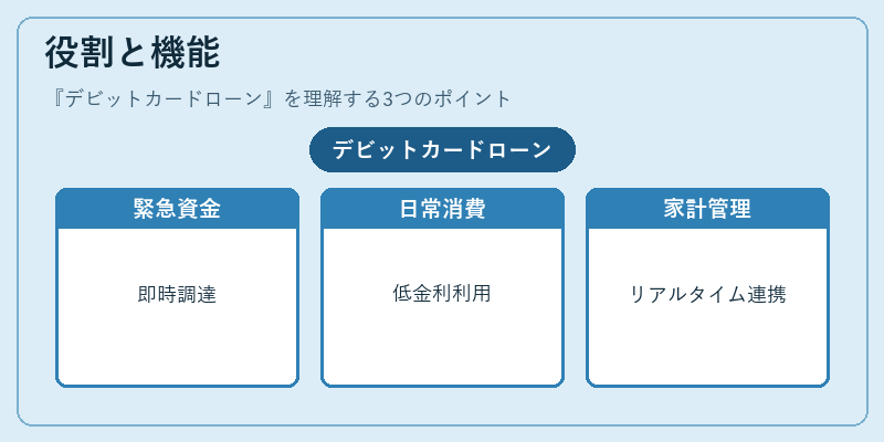 役割と機能（デビットカードローン）の図解