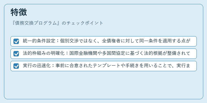 特徴（債務交換プログラム）の図解