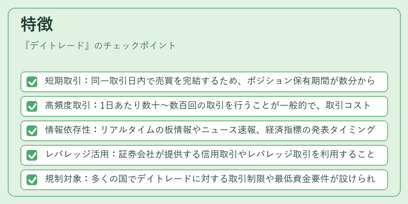特徴（デイトレード）の図解