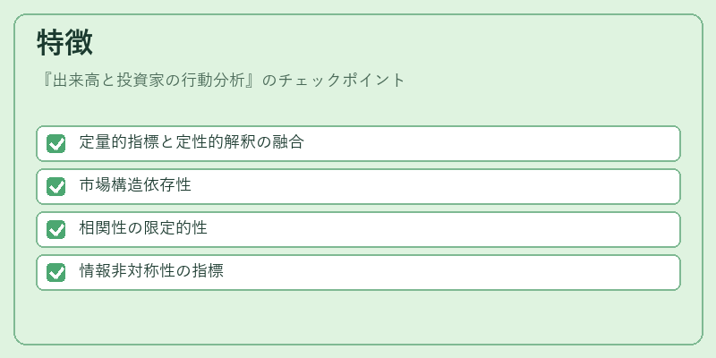 特徴（出来高と投資家の行動分析）の図解