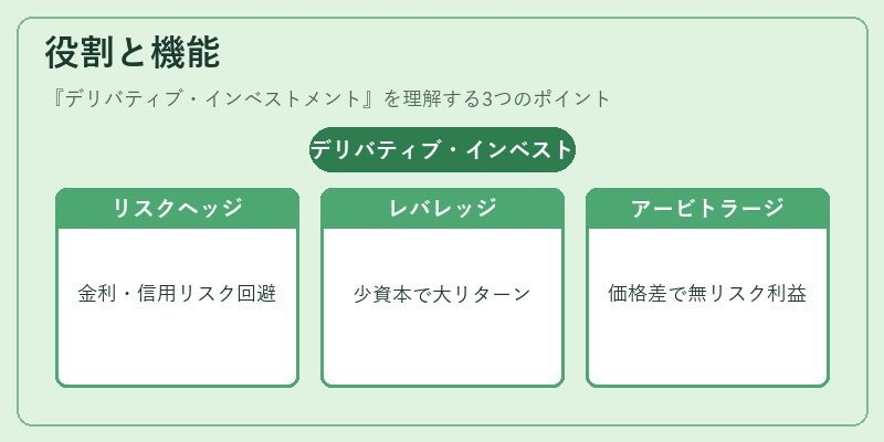 役割と機能（デリバティブ・インベストメント）の図解