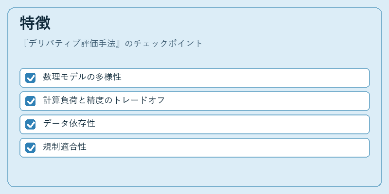 特徴（デリバティブ評価手法）の図解