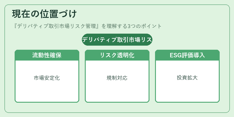現在の位置づけ（デリバティブ取引市場リスク管理）の図解