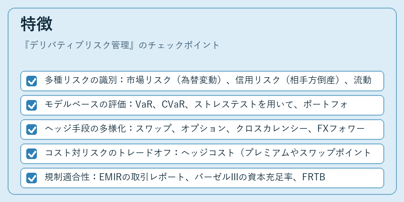 特徴（デリバティブリスク管理）の図解