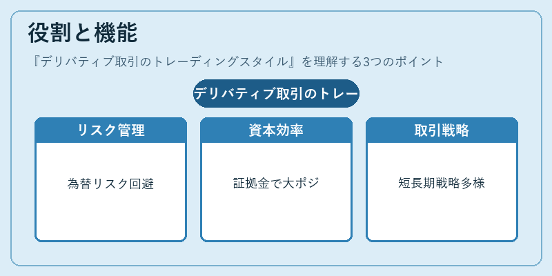 役割と機能（デリバティブ取引のトレーディングスタイル）の図解
