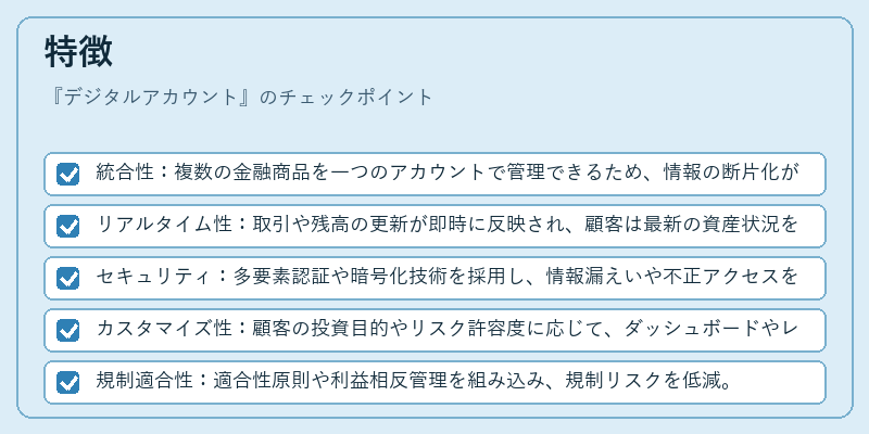 特徴（デジタルアカウント）の図解