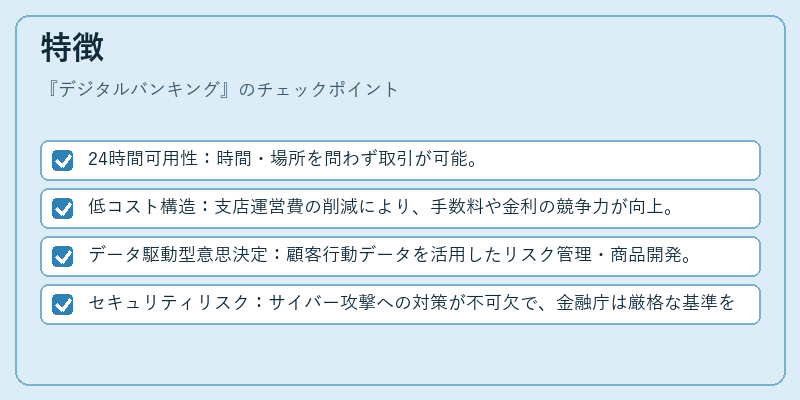 特徴（デジタルバンキング）の図解