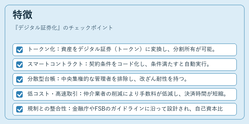 特徴（デジタル証券化）の図解