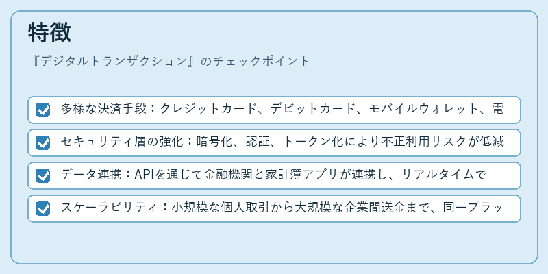 特徴（デジタルトランザクション）の図解